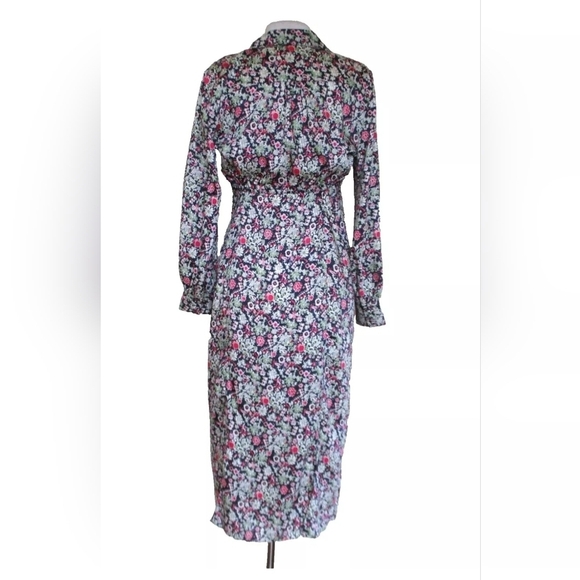 New Without Tags Cinq A Sept Floral Long Sleeve Midi Dress Size 6 - Picture 3 of 5